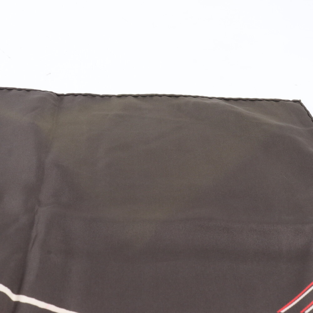 HERMES Brown Silk Scarf - Picture 8 of 9